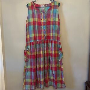 Short Circuit Vintage Plaid Dress, Size Large